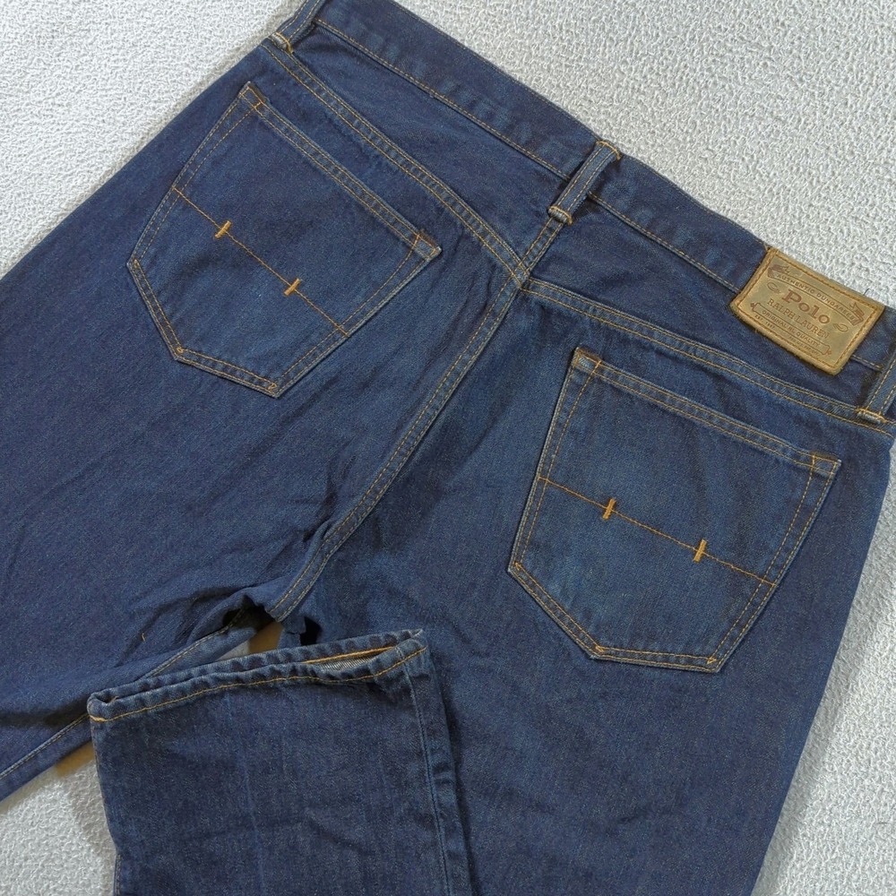 Polo Ralph Lauren Jeans Mens 34x32 (Fits 36x32) Blue Rinse Relaxed Straight Tom
